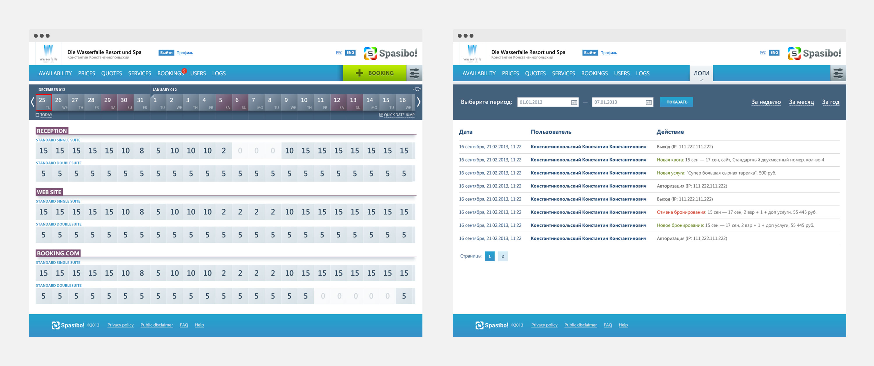 Admin interface